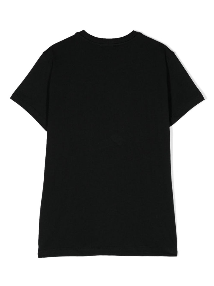 T-shirt nera per bambino con logo bianco