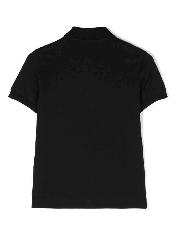 Black cotton polo shirt for boys