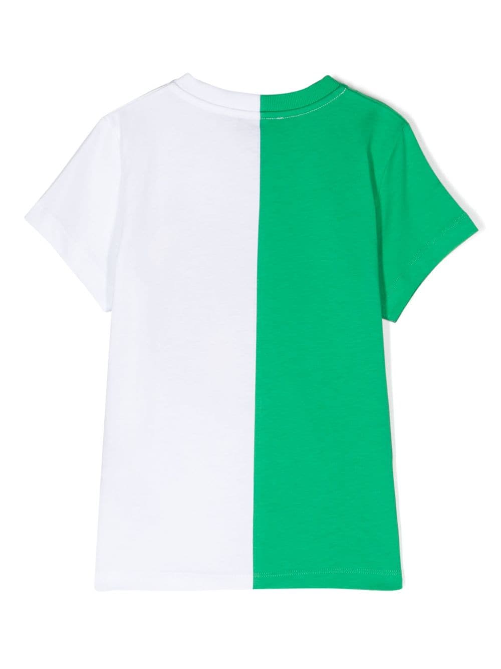 White and green t-shirt for children with logo