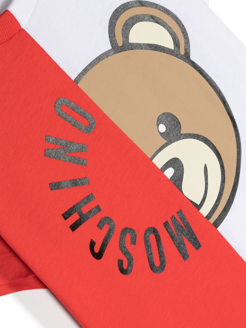 T-shirt rossa e bianca per bambino con logo