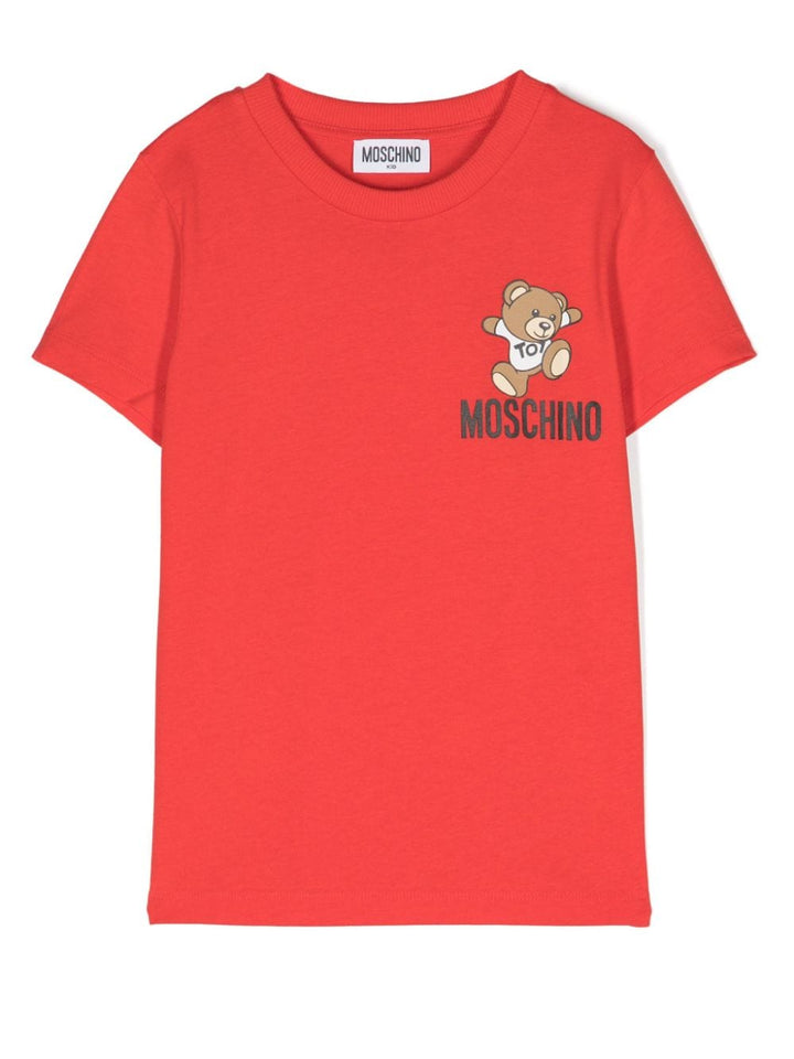 Red t-shirt for boys with logo