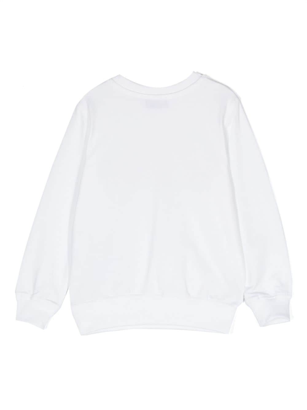 Unisex white cotton sweatshirt