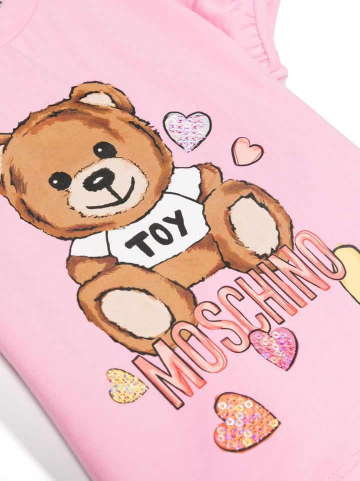 Pink baby girl t-shirt with bear