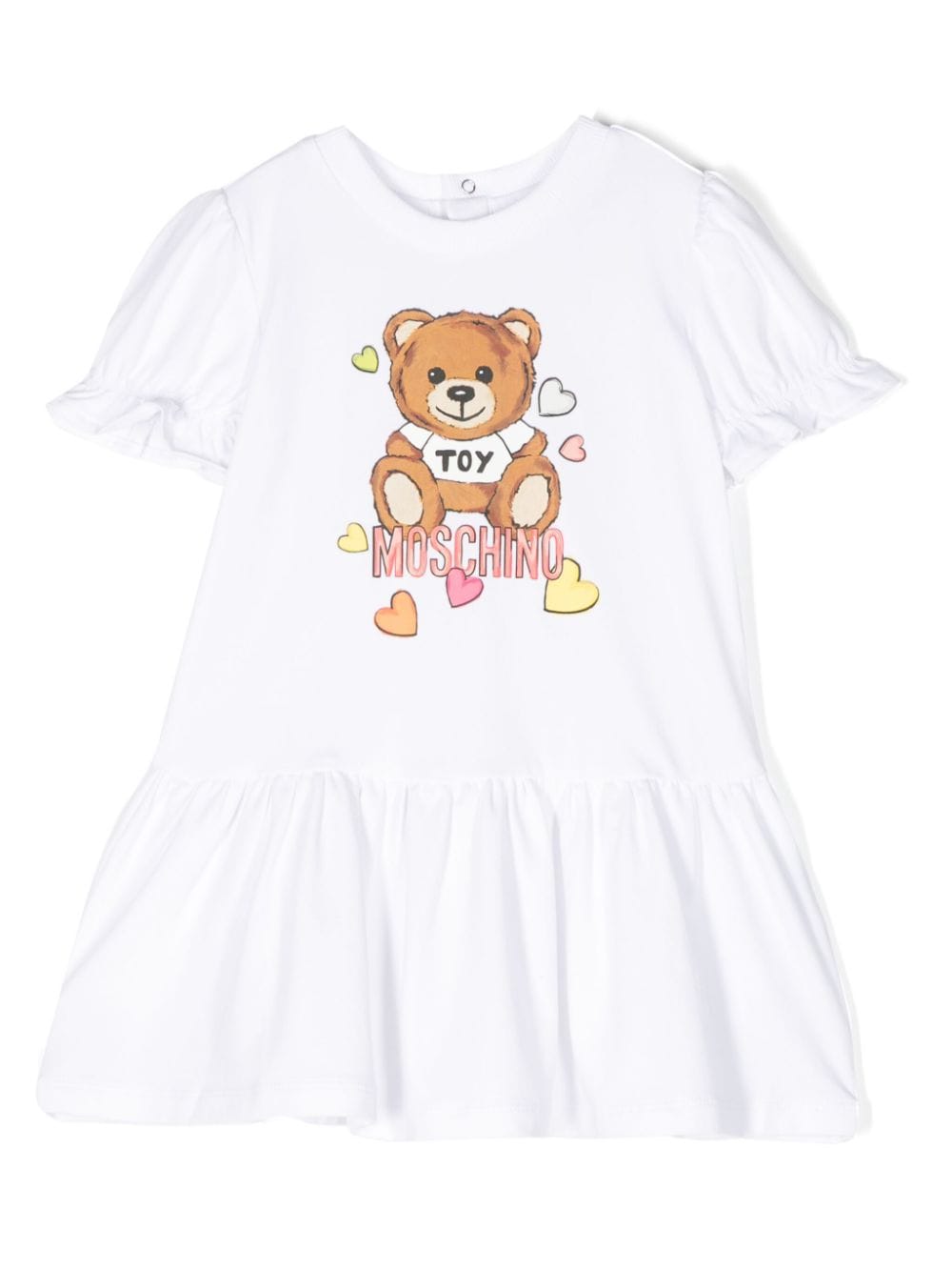 White dress for baby girls with bear