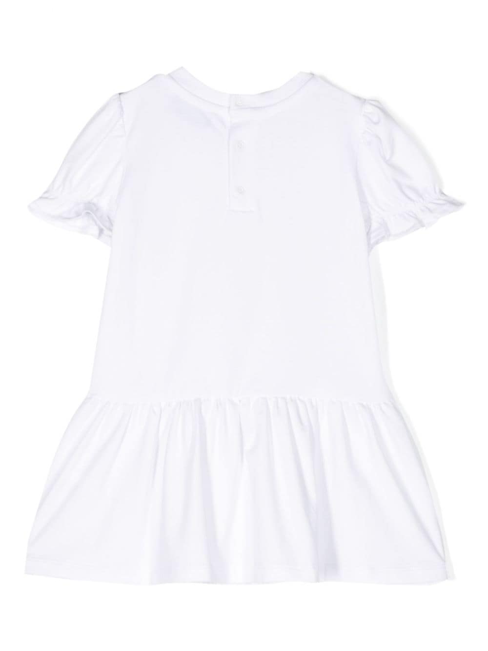 White dress for baby girls with bear
