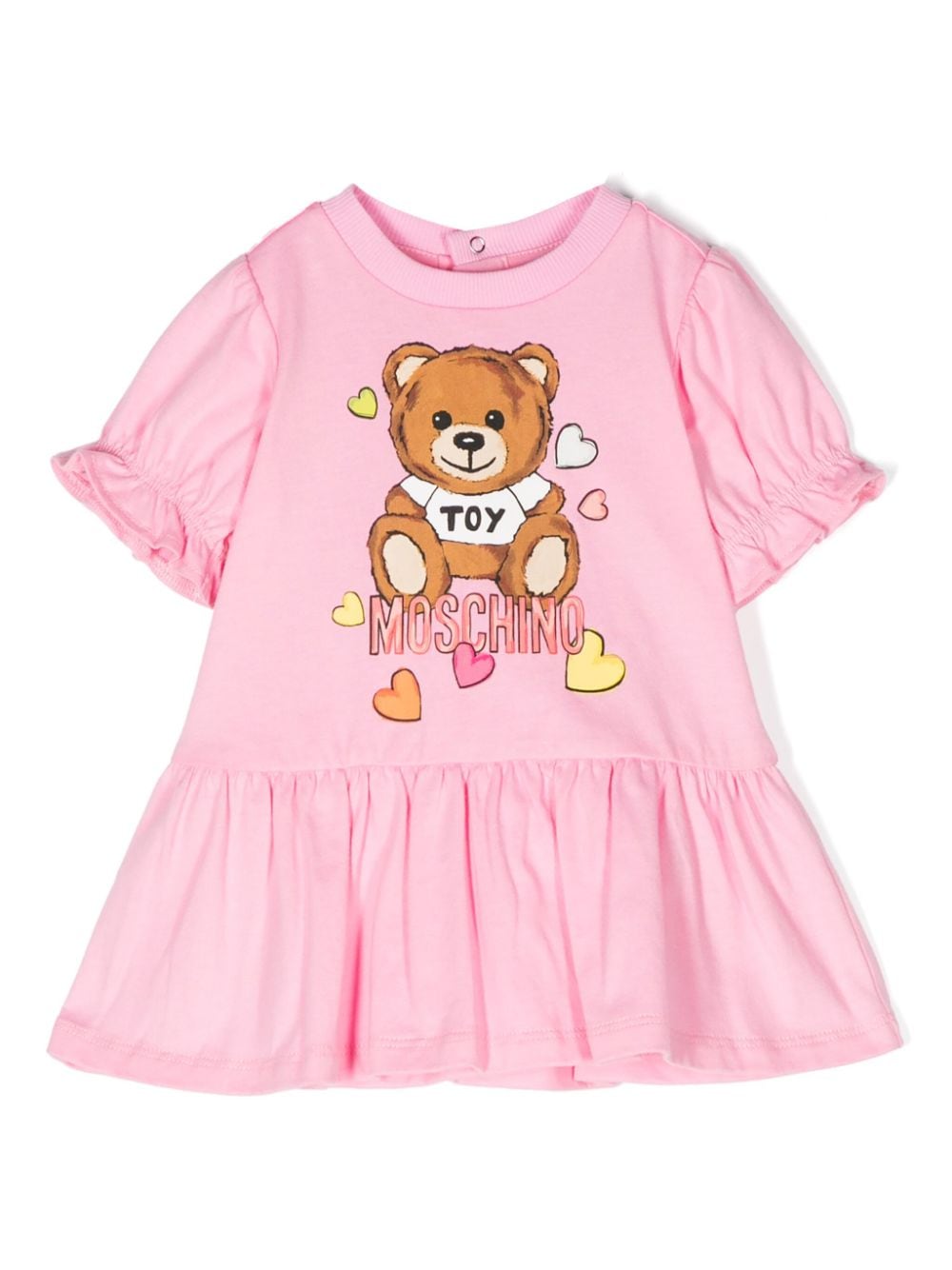 Abito rosa per neonata con orso