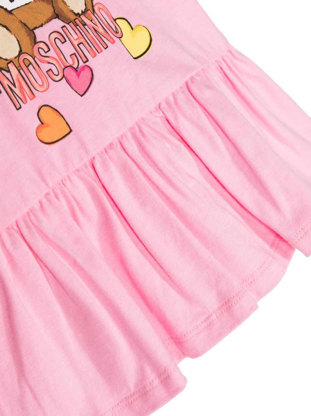 Pink dress for baby girls with bear