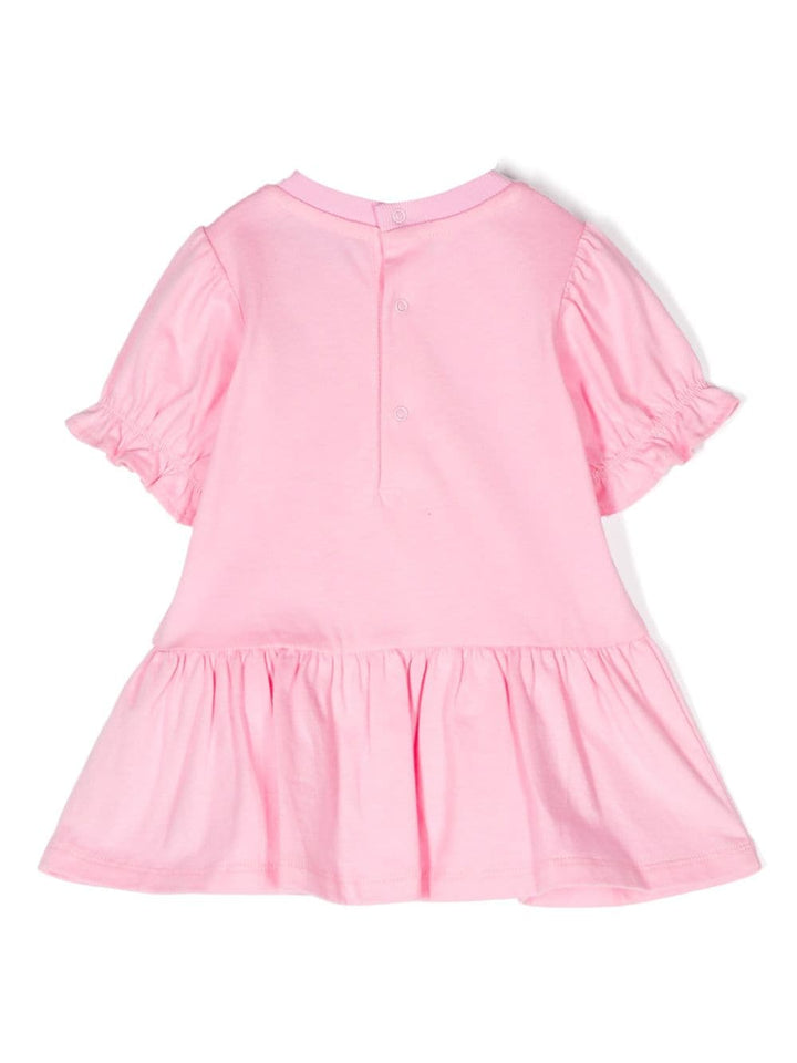 Pink dress for baby girls with bear