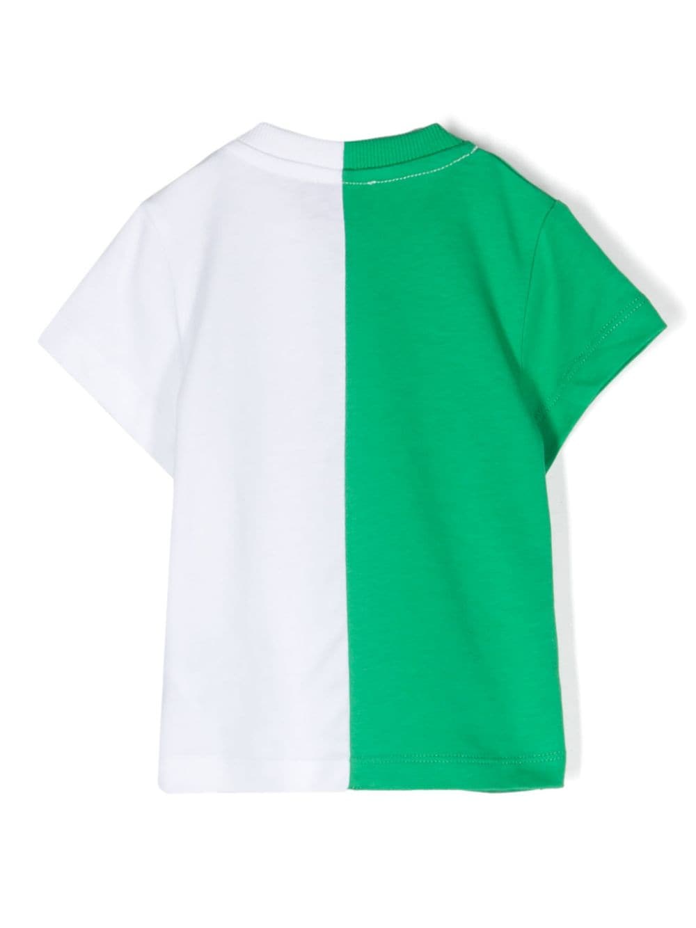 T-shirt bianca e verde per neonato con logo