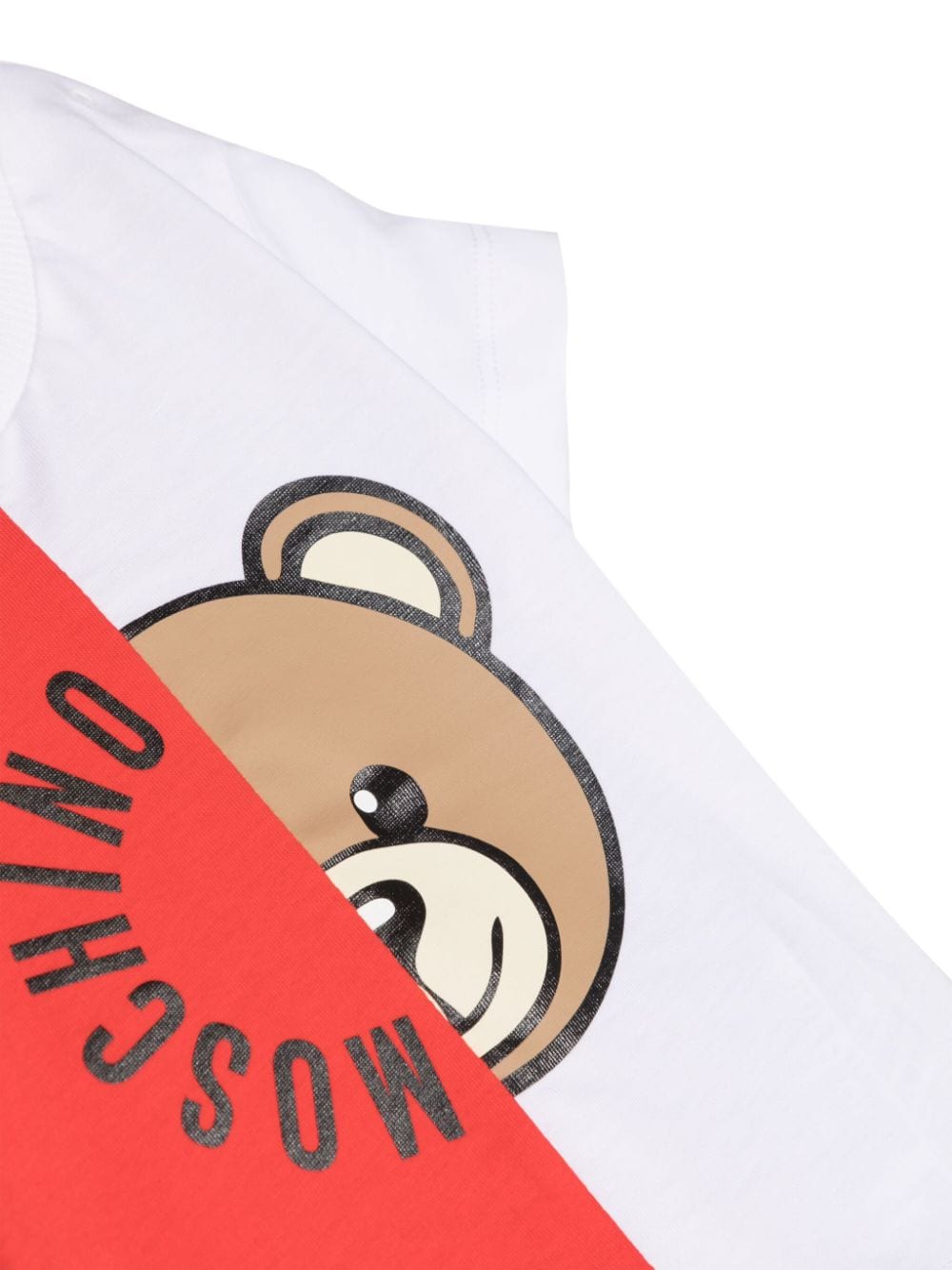T-shirt bianca e rossa per neonato con logo