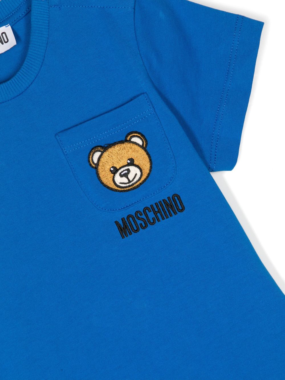 T-shirt blu per neonato con logo