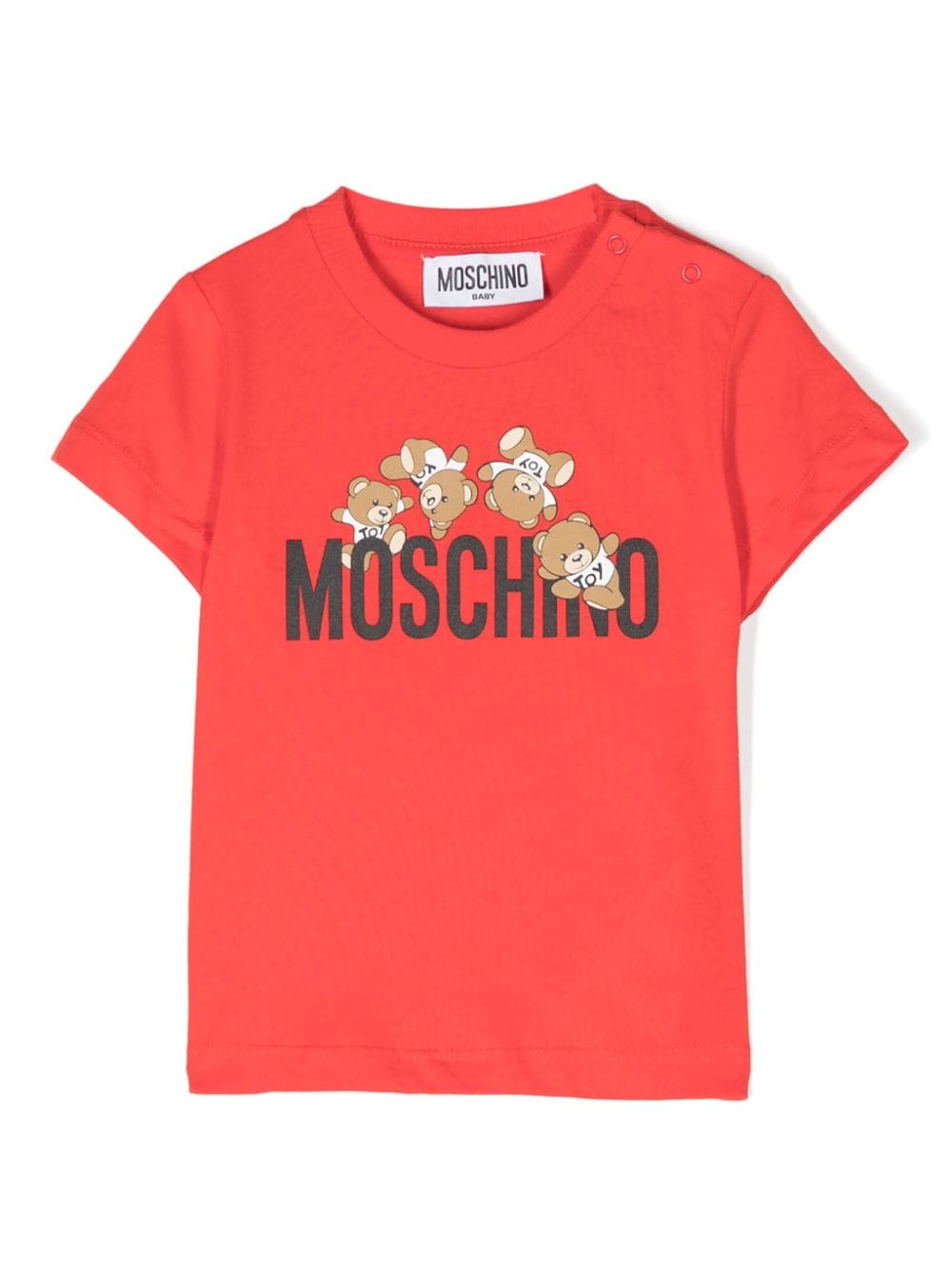 T-shirt rossa per neonato con logo