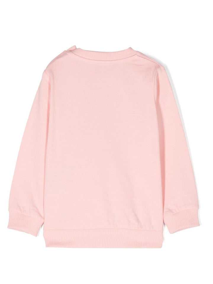 Pink sweatshirt for baby girls with logo