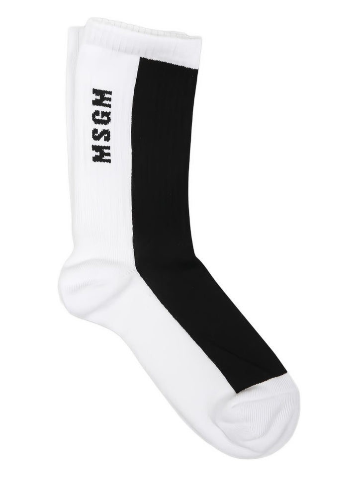 Calze bianche/nere per bambino S4MSJUSO037 110 Msgm Kids 