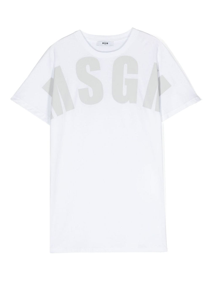 T-shirt bianca per bambio con logo S4MSJUTH006 001 Msgm Kids 