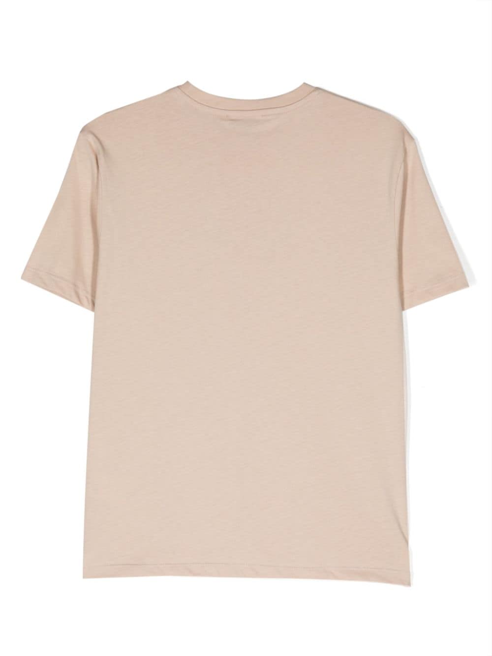 T-shirt beige per bambino con logo S4MSJUTH202 015 Msgm Kids 