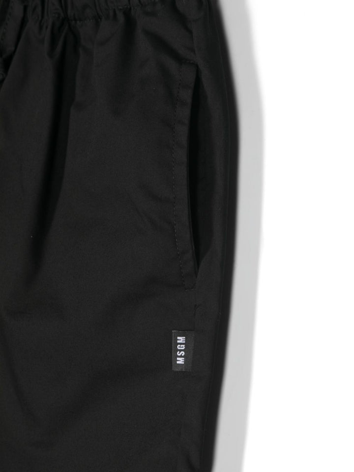 Black Bermuda shorts for boys with logo