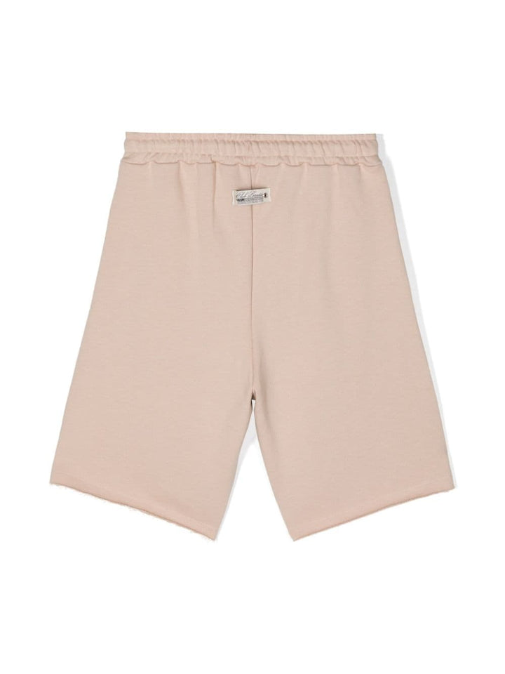 Beige Bermuda shorts for girls with logo