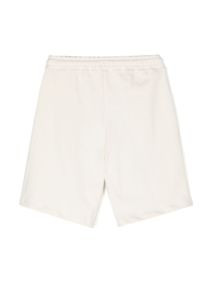 Cream Bermuda shorts for boys with print