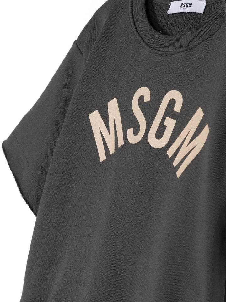 Gray sweatshirt for girls with logo