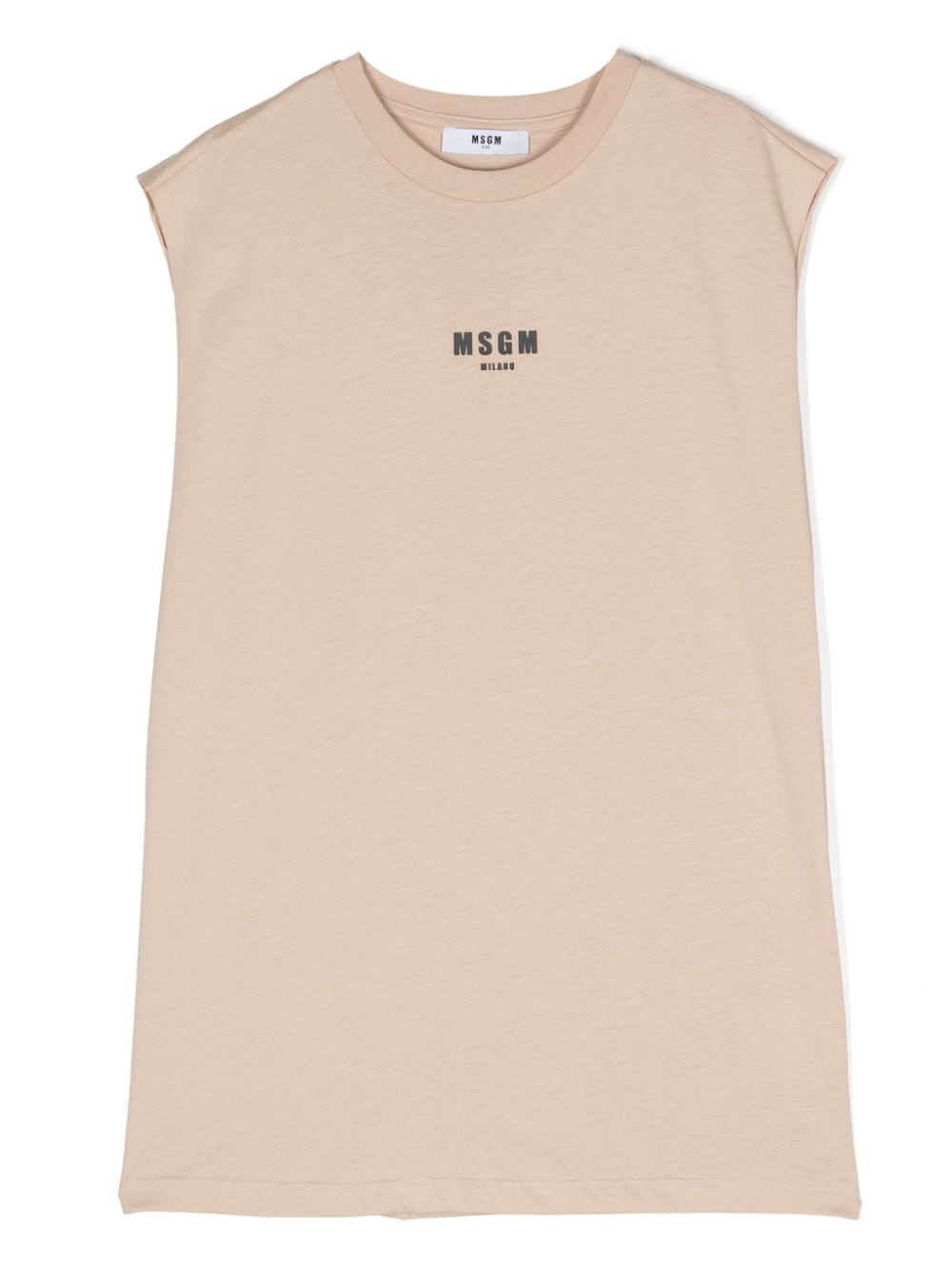 Beige dress for girls with logo