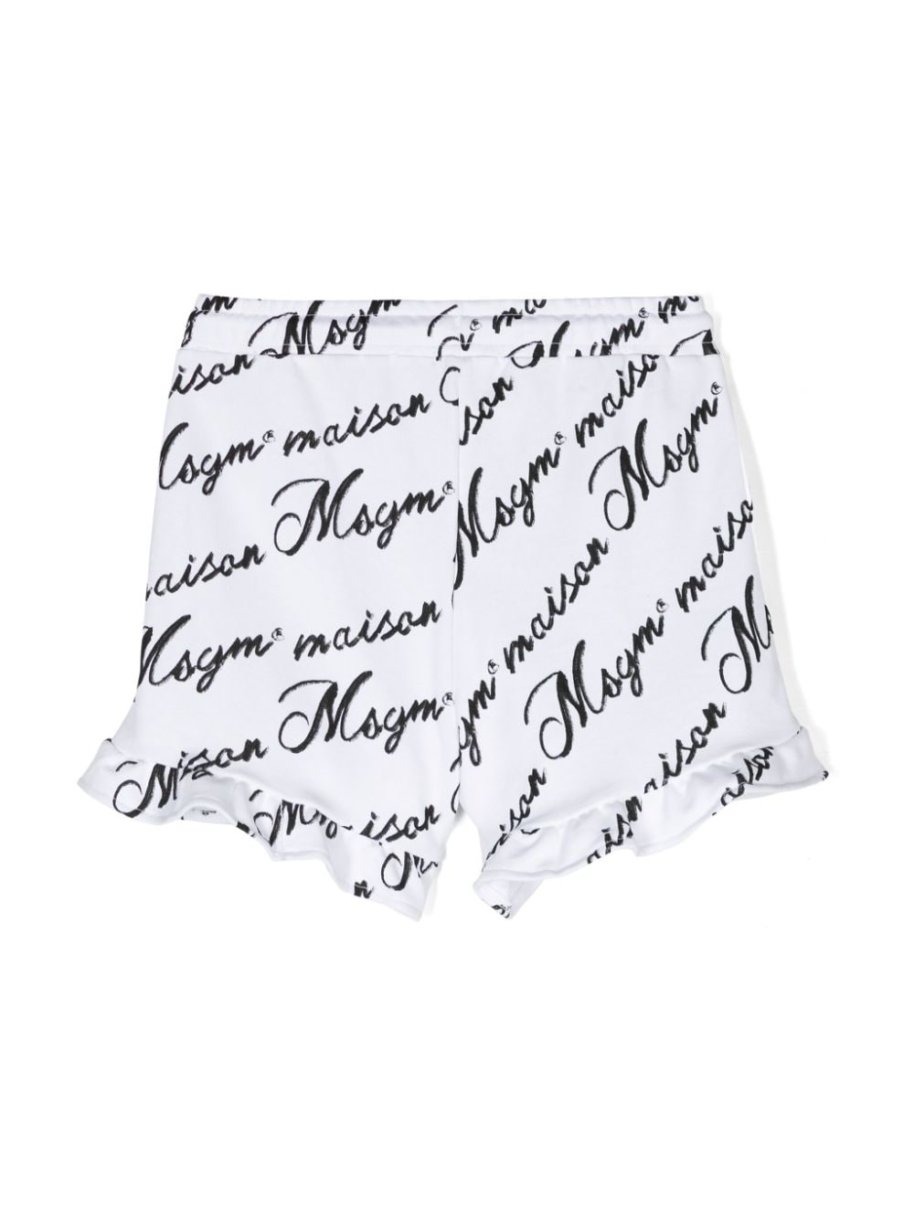 White shorts for girls with logo