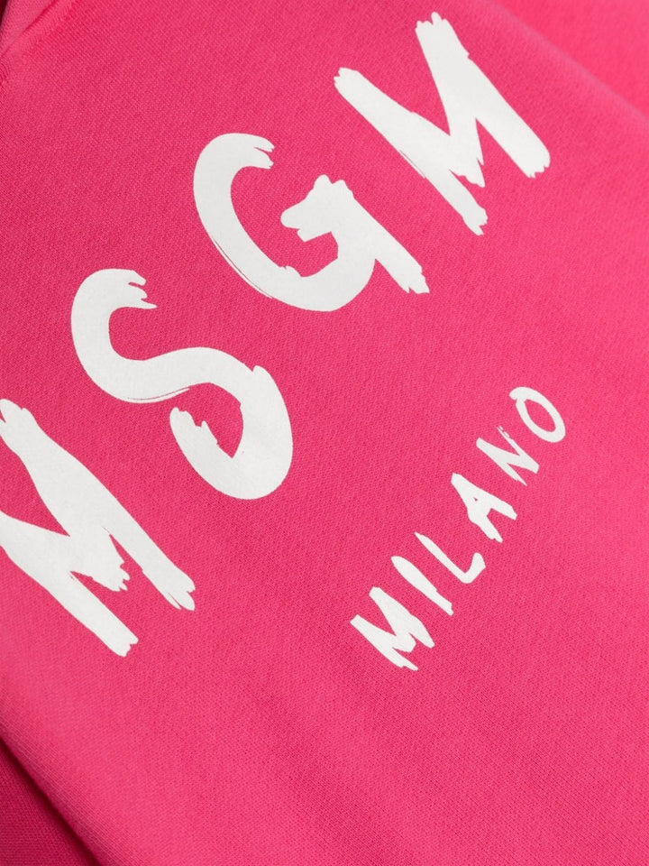 Sweatshirt for girls in fuchsia cotton