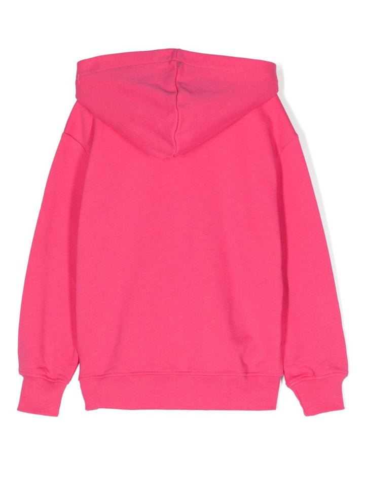 Sweatshirt for girls in fuchsia cotton