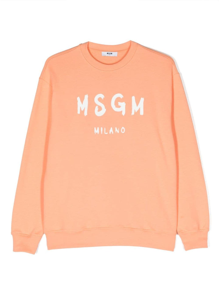 Children's peach sweatshirt with logo