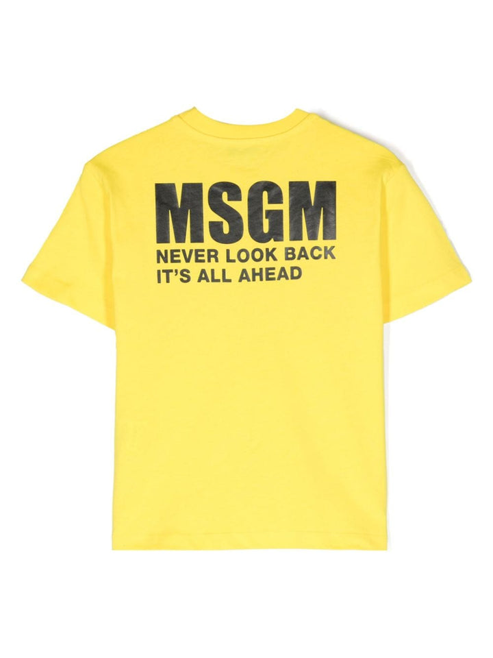 Yellow t-shirt for boys with logo