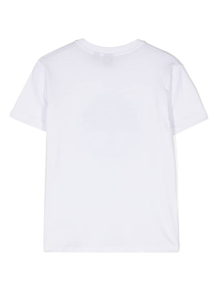 White t-shirt for boys with logo print