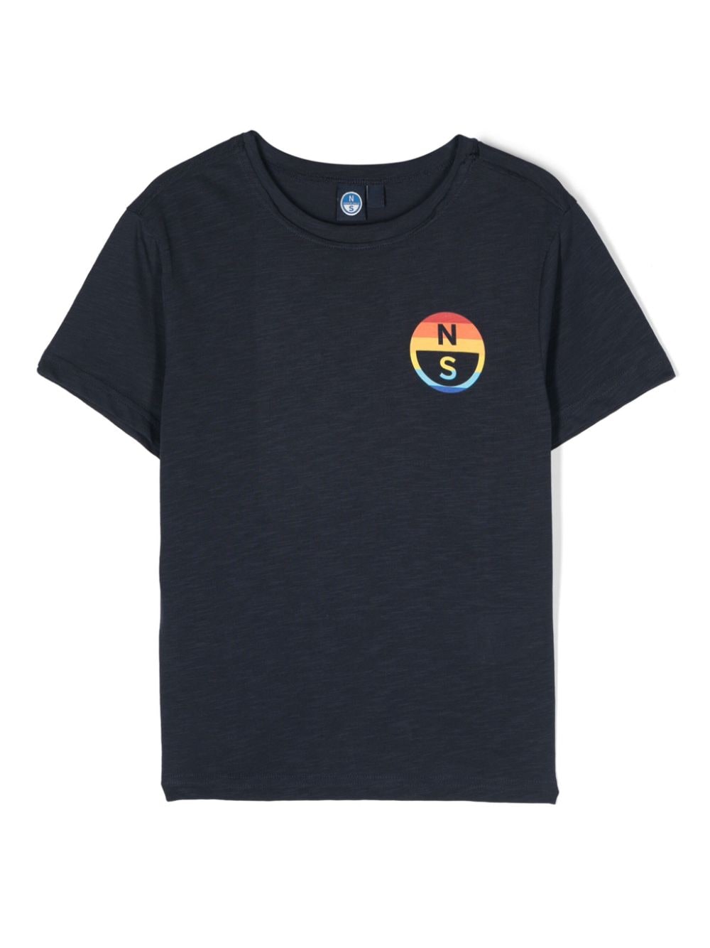T-shirt blu per bambino con logo