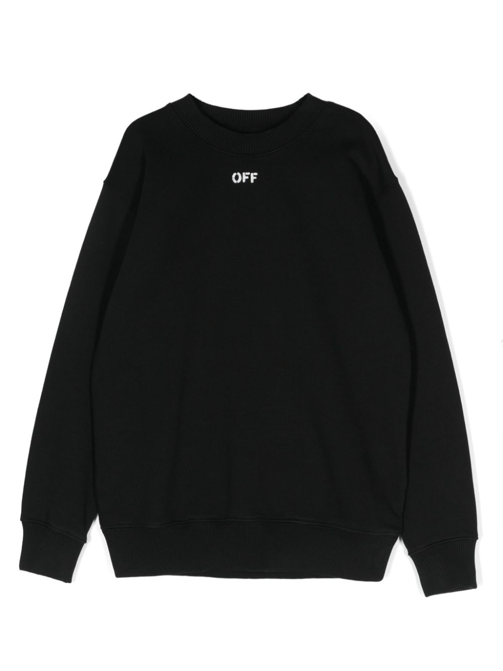 Felpa nera per bambino con logo OBBA001S24FLE002 1001 Off White Kids 