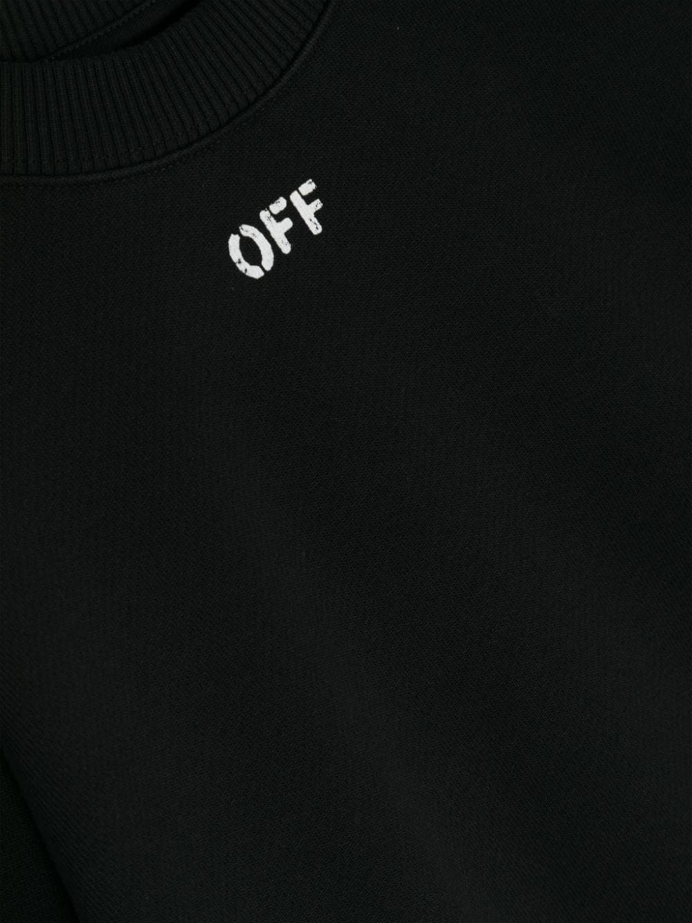 Felpa nera per bambino con logo OBBA001S24FLE002 1001 Off White Kids 