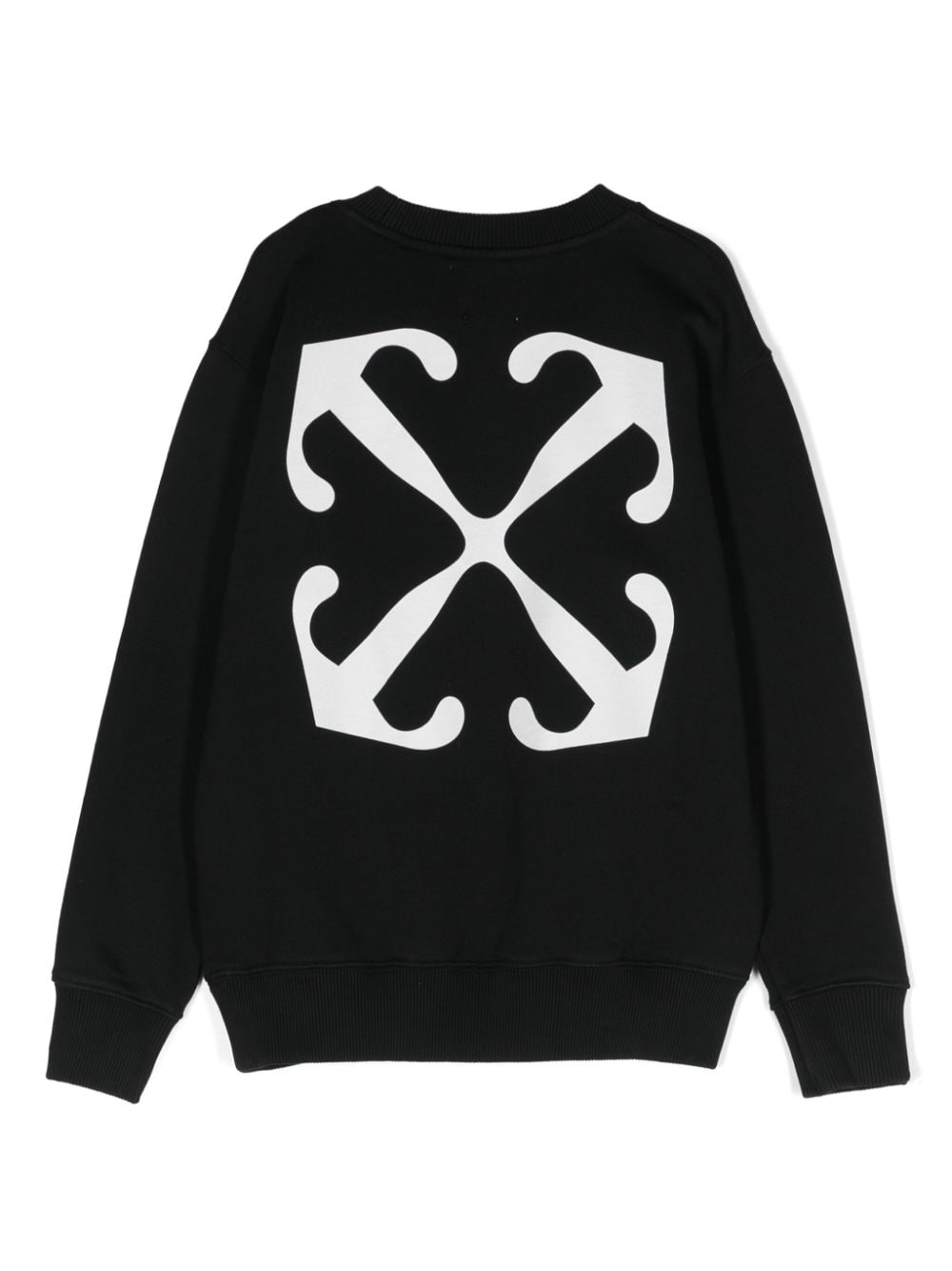 Felpa nera per bambino con logo OBBA001S24FLE002 1001 Off White Kids 