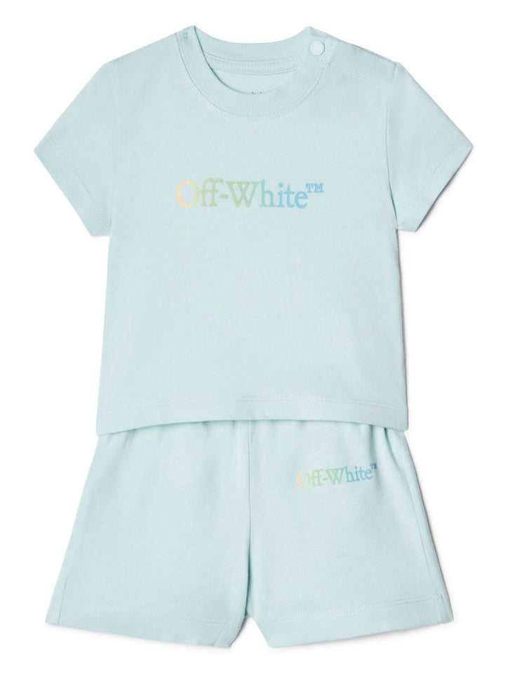 Light blue baby outfit with logo
