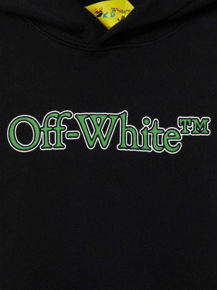 Black sweatshirt for boys with green logo