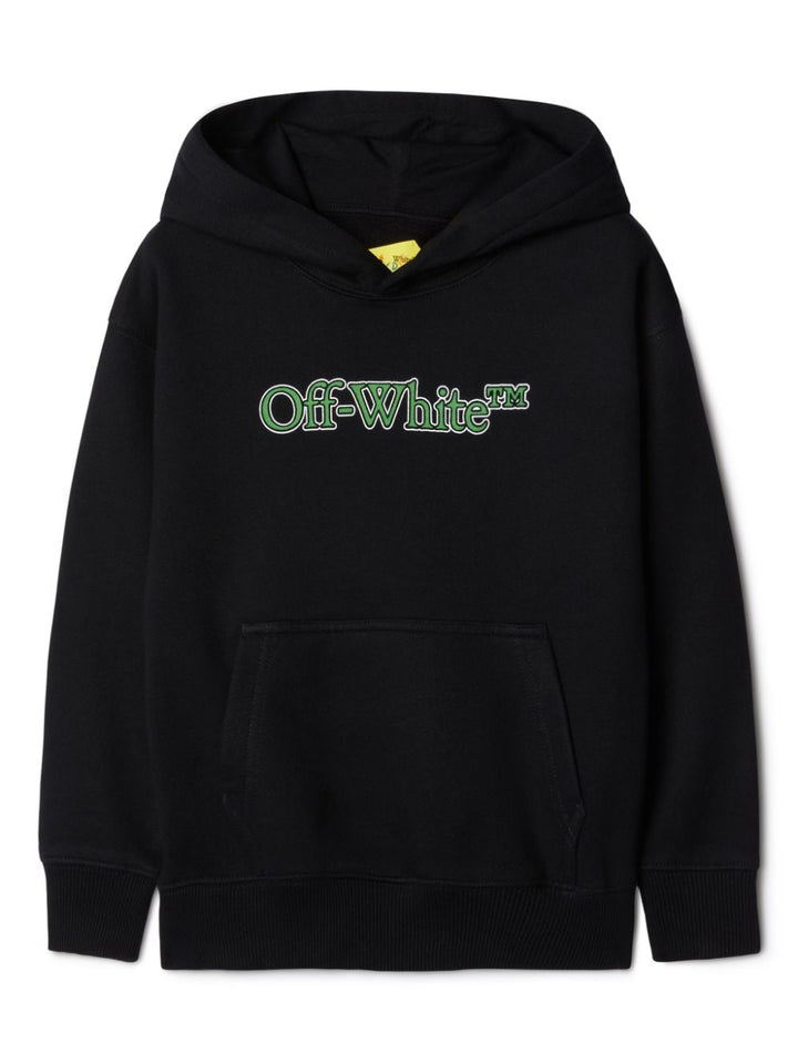 Black sweatshirt for boys with green logo