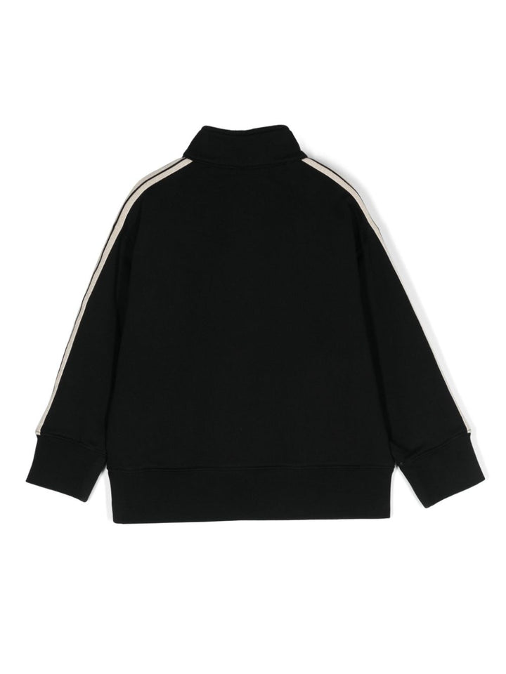 Felpa nera per bambino con logo PBBA010S24FLE001 1001 Palm Angels Kids 