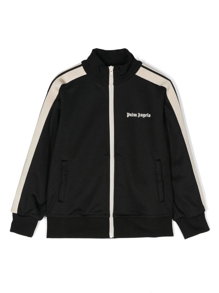 Felpa nera per bambino con logo PBBD002C99FAB002 1003 Palm Angels Kids 