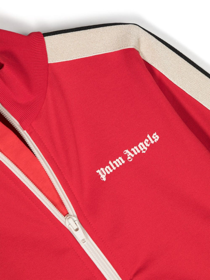 Felpa rossa per bambina con logo PBBD002C99FAB002 2503 Palm Angels Kids 