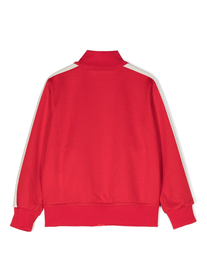 Felpa rossa per bambina con logo PBBD002C99FAB002 2503 Palm Angels Kids 