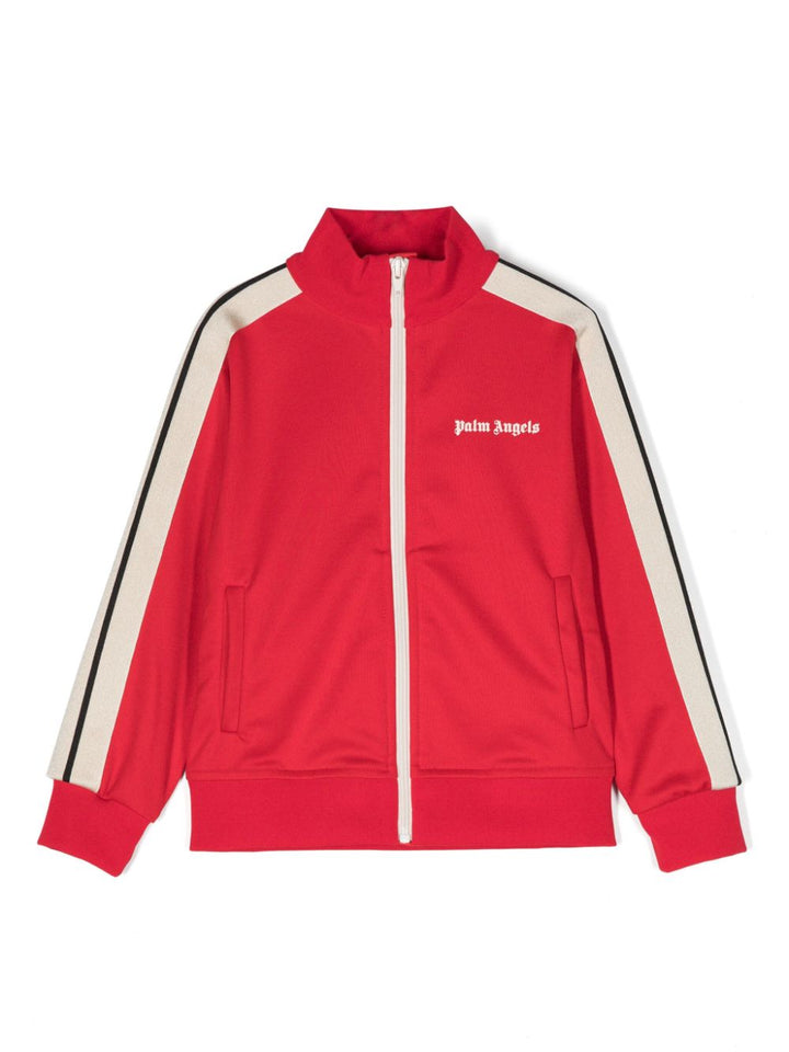 Felpa rossa per bambina con logo PBBD002C99FAB002 2503 Palm Angels Kids 