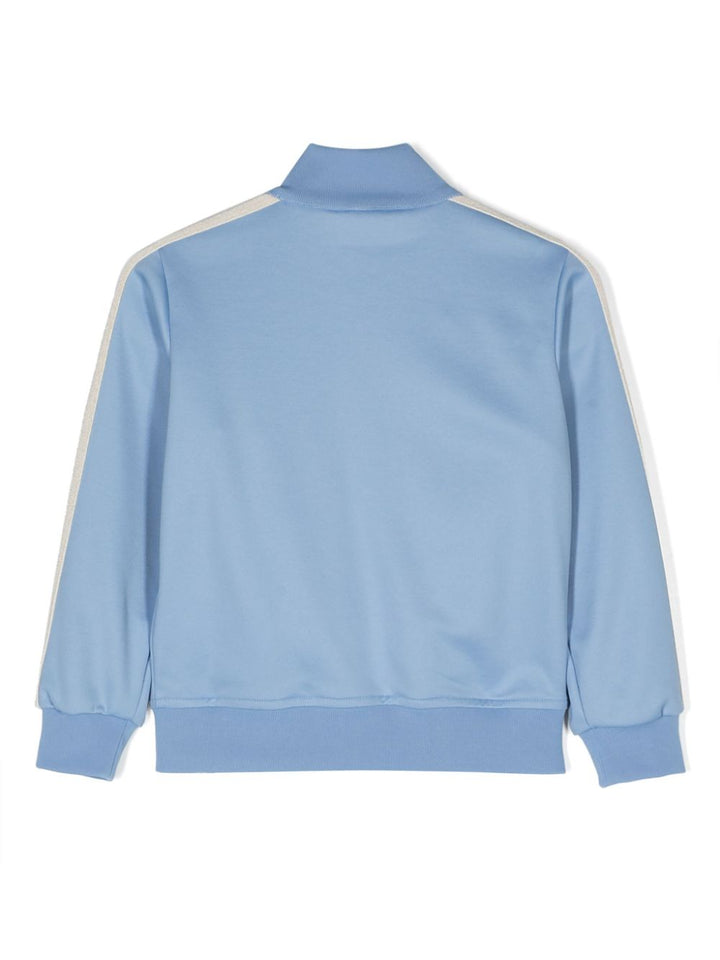 Felpa azzura per bambino con logo PBBD002S24FAB002 4003 Palm Angels Kids 