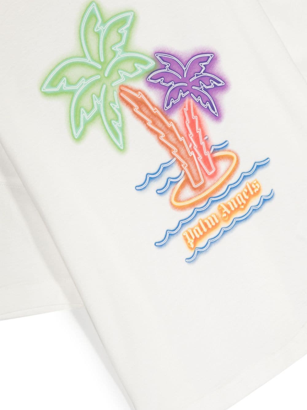 White t-shirt for boys with palm tree print