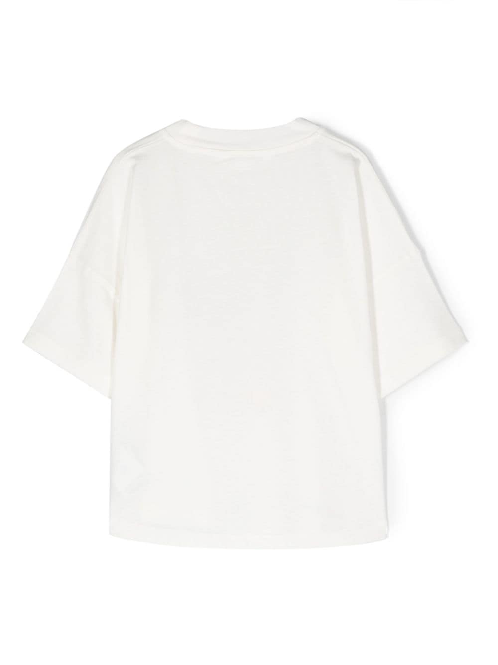 T-shirt bianca per bambino con stampa palme