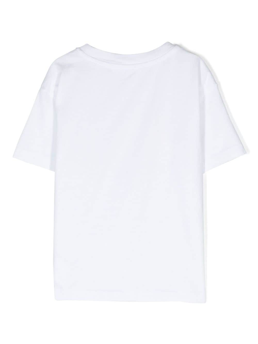T-shirt bianca per bambino con stampa orso
