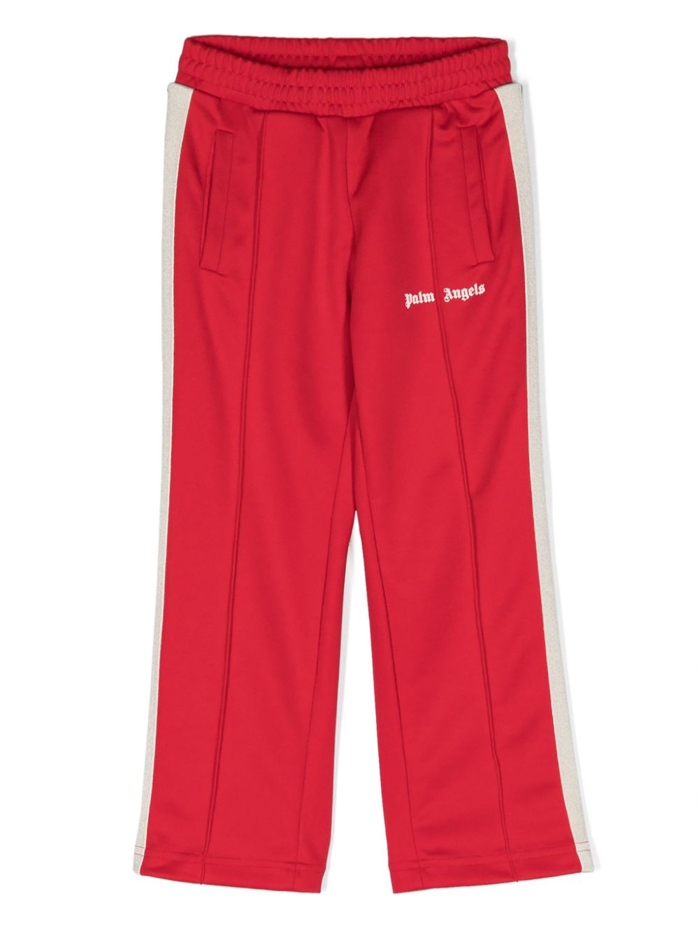 Red sports trousers for boys with logo