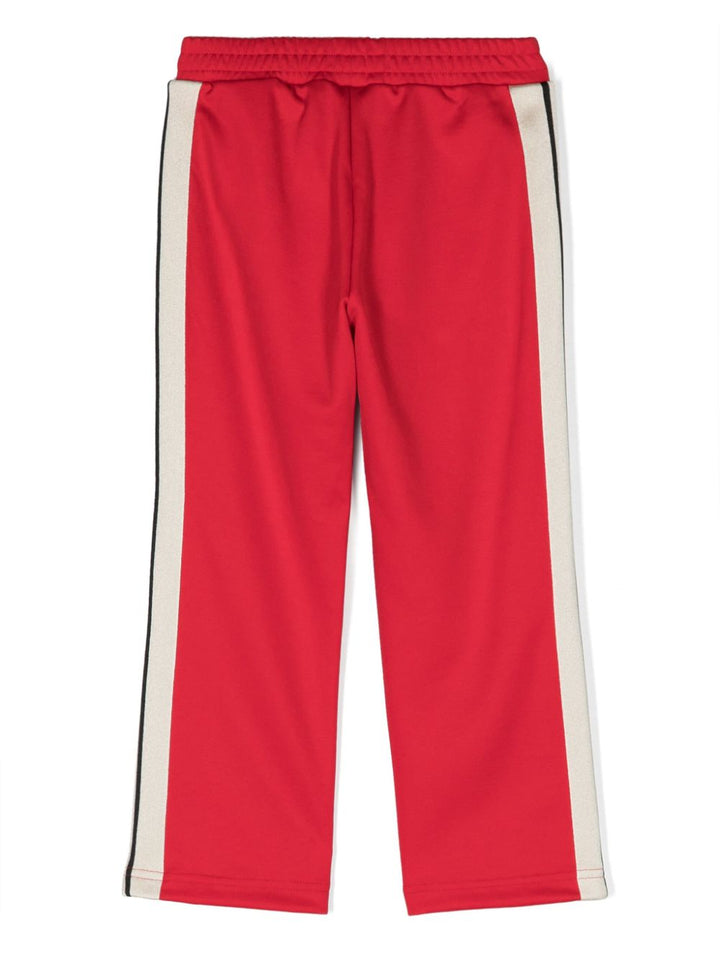 Pantalone sportivo rosso per bambino con logo