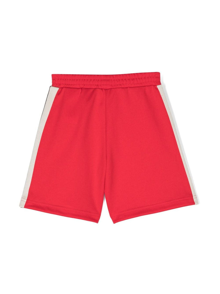 Red Bermuda shorts for boys with logo